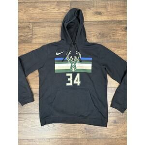 Nike Milwaukee Bucks Giannis #34 Name Number Limited Sweatshirt Hoodie Black L